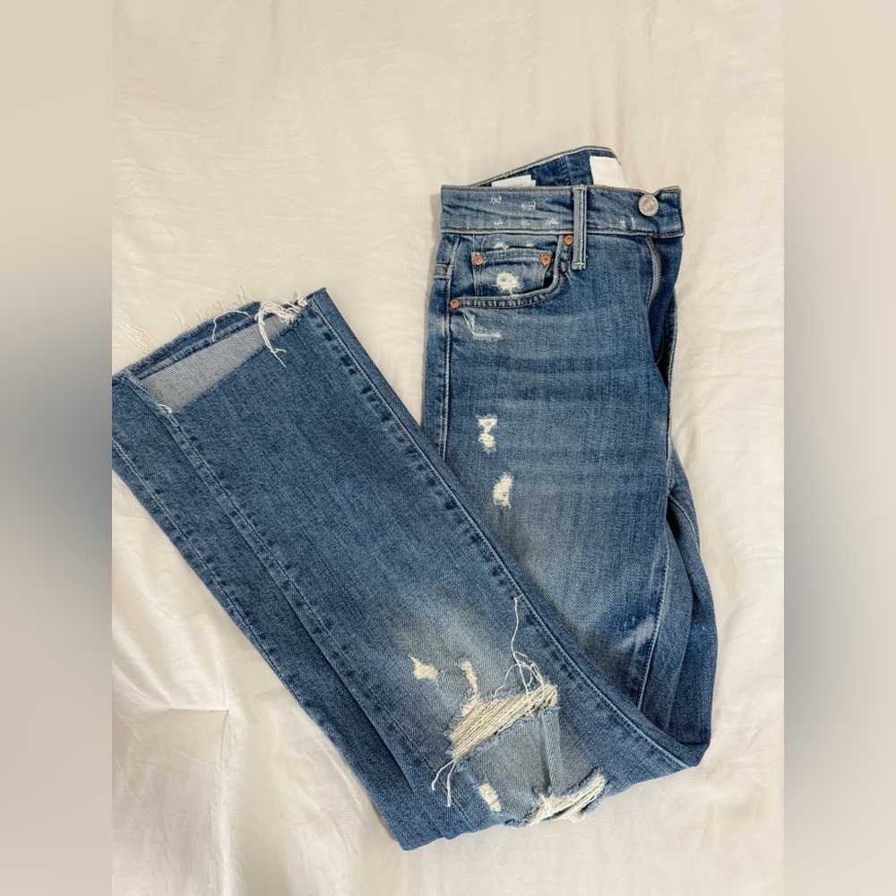 Mother Denim The insider crop step fray